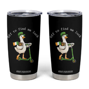 Funny Goose Christian St Patricks Day Tumbler Cup Off To Find Me Lucky TS14 Black Print Your Wear