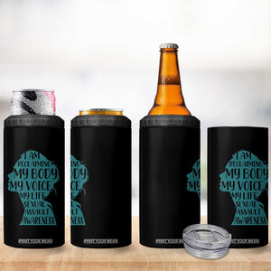 Sexual Assault Awareness 4 in 1 Can Cooler Tumbler Women Support Survivors TS14 Print Your Wear
