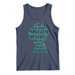 Sexual Assault Awareness Tank Top Women Support Survivors TS14 Navy Print Your Wear