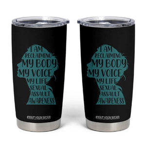 Sexual Assault Awareness Tumbler Cup Women Support Survivors TS14 Black Print Your Wear