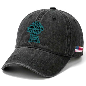 Sexual Assault Awareness Washed Cotton Baseball Cap Women Support Survivors TS14 Print Your Wear