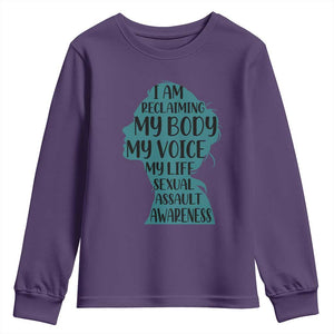 Sexual Assault Awareness Youth Sweatshirt Women Support Survivors TS14 Purple Print Your Wear