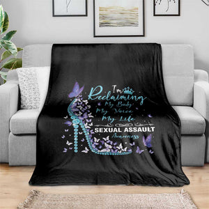 Sexual Assault Awareness Throw Blanket I Am Reclaiming My Body My Voice My Life TS14 Print Your Wear