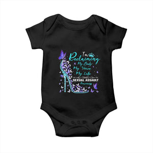 Sexual Assault Awareness Baby Onesie I Am Reclaiming My Body My Voice My Life TS14 Black Print Your Wear