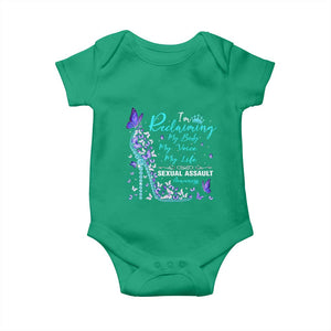 Sexual Assault Awareness Baby Onesie I Am Reclaiming My Body My Voice My Life TS14 Irish Green Print Your Wear