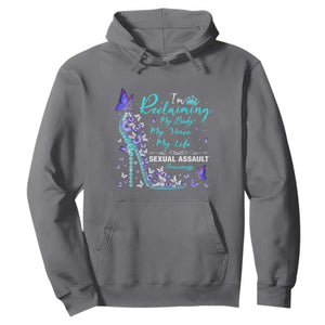 Sexual Assault Awareness Hoodie I Am Reclaiming My Body My Voice My Life TS14 Charcoal Print Your Wear