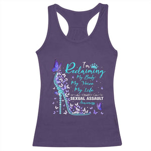 Sexual Assault Awareness Racerback Tank Top I Am Reclaiming My Body My Voice My Life TS14 Purple Print Your Wear