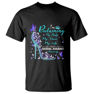 Sexual Assault Awareness T Shirt I Am Reclaiming My Body My Voice My Life TS14 Black Print Your Wear