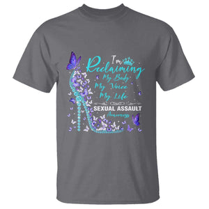 Sexual Assault Awareness T Shirt I Am Reclaiming My Body My Voice My Life TS14 Charcoal Print Your Wear