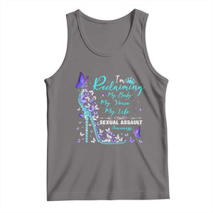 Sexual Assault Awareness Tank Top I Am Reclaiming My Body My Voice My Life TS14 Deep Heather Print Your Wear
