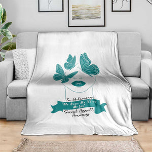 Sexual Assault Awareness Month Throw Blanket I Am Reclaiming My Body My Voice My Life TS14 Print Your Wear