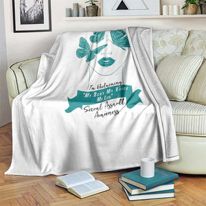 Sexual Assault Awareness Month Throw Blanket I Am Reclaiming My Body My Voice My Life TS14 Print Your Wear