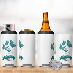 Sexual Assault Awareness Month 4 in 1 Can Cooler Tumbler I Am Reclaiming My Body My Voice My Life TS14 Print Your Wear