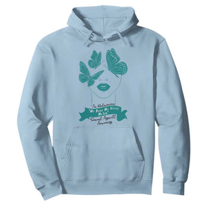 Sexual Assault Awareness Month Hoodie I Am Reclaiming My Body My Voice My Life TS14 Light Blue Print Your Wear