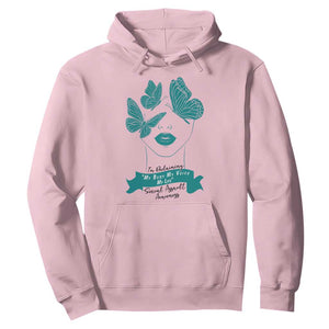 Sexual Assault Awareness Month Hoodie I Am Reclaiming My Body My Voice My Life TS14 Light Pink Print Your Wear