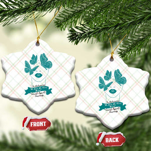 Sexual Assault Awareness Month Ceramic Ornament I Am Reclaiming My Body My Voice My Life TS14 Print Your Wear