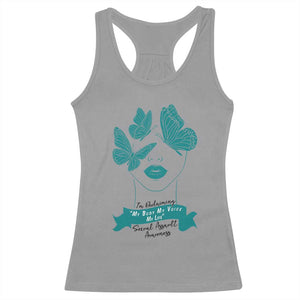 Sexual Assault Awareness Month Racerback Tank Top I Am Reclaiming My Body My Voice My Life TS14 Sport Gray Print Your Wear