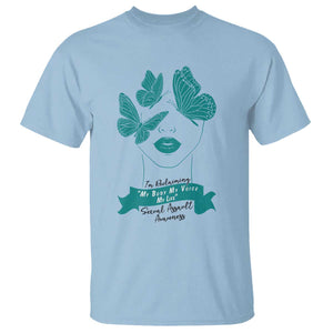 Sexual Assault Awareness Month T Shirt I Am Reclaiming My Body My Voice My Life TS14 Light Blue Print Your Wear