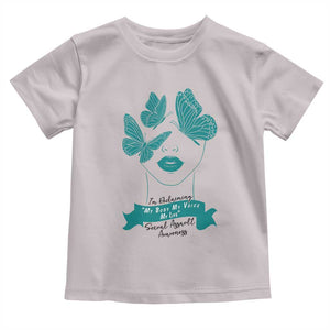 Sexual Assault Awareness Month Toddler T Shirt I Am Reclaiming My Body My Voice My Life TS14 Ice Gray Print Your Wear