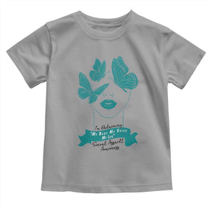 Sexual Assault Awareness Month Toddler T Shirt I Am Reclaiming My Body My Voice My Life TS14 Sport Gray Print Your Wear