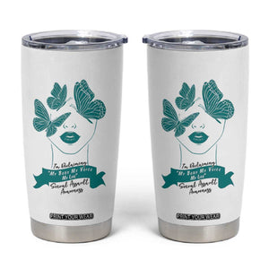 Sexual Assault Awareness Month Tumbler Cup I Am Reclaiming My Body My Voice My Life TS14 White Print Your Wear