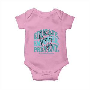 Sexual Assault Awareness Prevention Baby Onesie Educate Empower Prevent Women's Right TS14 Light Pink Print Your Wear