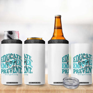 Sexual Assault Awareness Prevention 4 in 1 Can Cooler Tumbler Educate Empower Prevent Women's Right TS14 Print Your Wear