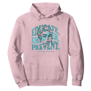 Sexual Assault Awareness Prevention Hoodie Educate Empower Prevent Women's Right TS14 Light Pink Print Your Wear