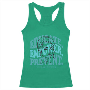 Sexual Assault Awareness Prevention Racerback Tank Top Educate Empower Prevent Women's Right TS14 Irish Green Print Your Wear