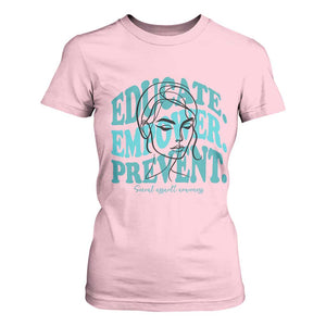 Sexual Assault Awareness Prevention T Shirt For Women Educate Empower Prevent Women's Right TS14 Light Pink Print Your Wear