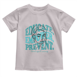 Sexual Assault Awareness Prevention Toddler T Shirt Educate Empower Prevent Women's Right TS14 Ice Gray Print Your Wear