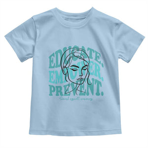 Sexual Assault Awareness Prevention Toddler T Shirt Educate Empower Prevent Women's Right TS14 Light Blue Print Your Wear