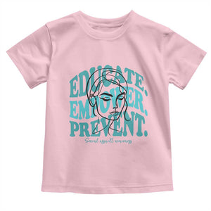 Sexual Assault Awareness Prevention Toddler T Shirt Educate Empower Prevent Women's Right TS14 Light Pink Print Your Wear