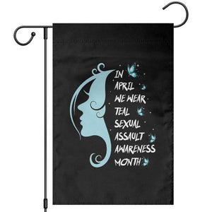 Sexual Assault Awareness Month Garden Flag In April We Wear Teal Ribbon TS14 Black Print Your Wear