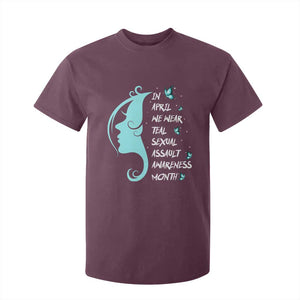 Sexual Assault Awareness Month T Shirt For Kid In April We Wear Teal Ribbon TS14 Maroon Print Your Wear