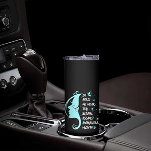 Sexual Assault Awareness Month Skinny Tumbler In April We Wear Teal Ribbon TS14 Print Your Wear