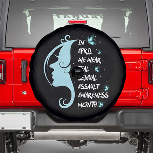 Sexual Assault Awareness Month Spare Tire Cover In April We Wear Teal Ribbon TS14 Black Print Your Wear