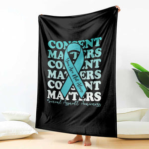 Sexual Assault Awareness Month Throw Blanket Teal Ribbon Consent Matters You Are Not Alone TS14 Print Your Wear