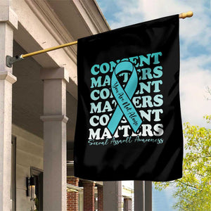 Sexual Assault Awareness Month Garden Flag Teal Ribbon Consent Matters You Are Not Alone TS14 Print Your Wear