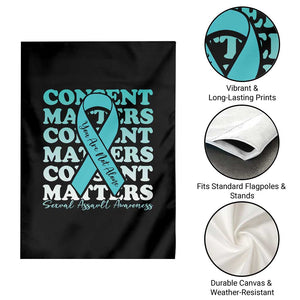 Sexual Assault Awareness Month Garden Flag Teal Ribbon Consent Matters You Are Not Alone TS14 Print Your Wear