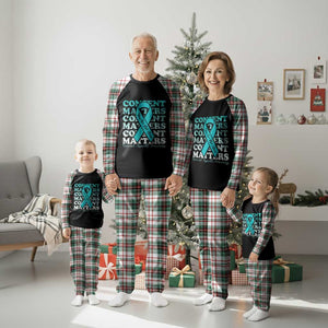 Sexual Assault Awareness Month Plaid Pajama Set Teal Ribbon Consent Matters You Are Not Alone TS14 Christmas Plaid Print Your Wear