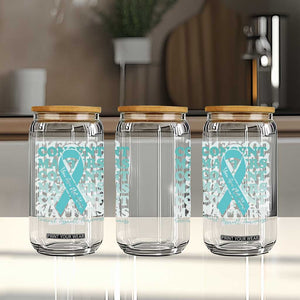 Sexual Assault Awareness Month Glass Can Teal Ribbon Consent Matters You Are Not Alone TS14 Print Your Wear