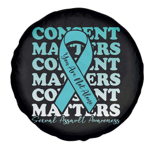Sexual Assault Awareness Month Spare Tire Cover Teal Ribbon Consent Matters You Are Not Alone TS14 Print Your Wear