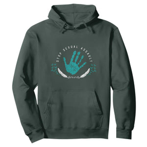 Stop Sexual Assault Awareness Survivor Hoodie TS14 Dark Forest Green Print Your Wear