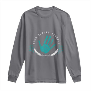 Stop Sexual Assault Awareness Survivor Long Sleeve Shirt TS14 Charcoal Print Your Wear