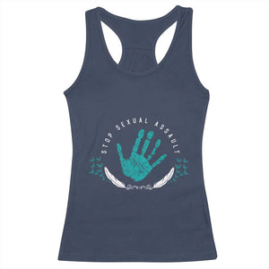 Stop Sexual Assault Awareness Survivor Racerback Tank Top TS14 Navy Print Your Wear