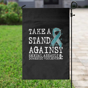 Sexual Assault Awareness Month Garden Flag Stand Against Sexual Assault & Domestic Violence TS14 Print Your Wear