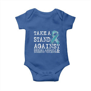 Sexual Assault Awareness Month Baby Onesie Stand Against Sexual Assault & Domestic Violence TS14 Royal Blue Print Your Wear