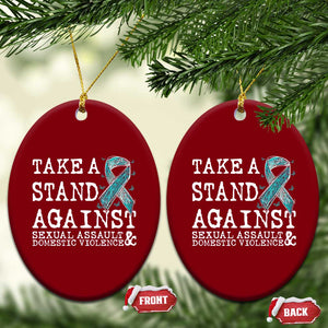 Sexual Assault Awareness Month Ceramic Ornament Stand Against Sexual Assault & Domestic Violence TS14 Print Your Wear
