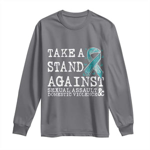 Sexual Assault Awareness Month Long Sleeve Shirt Stand Against Sexual Assault & Domestic Violence TS14 Charcoal Print Your Wear